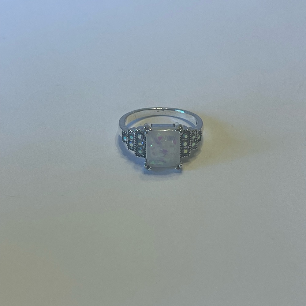 Elegant Silver Opal Ring